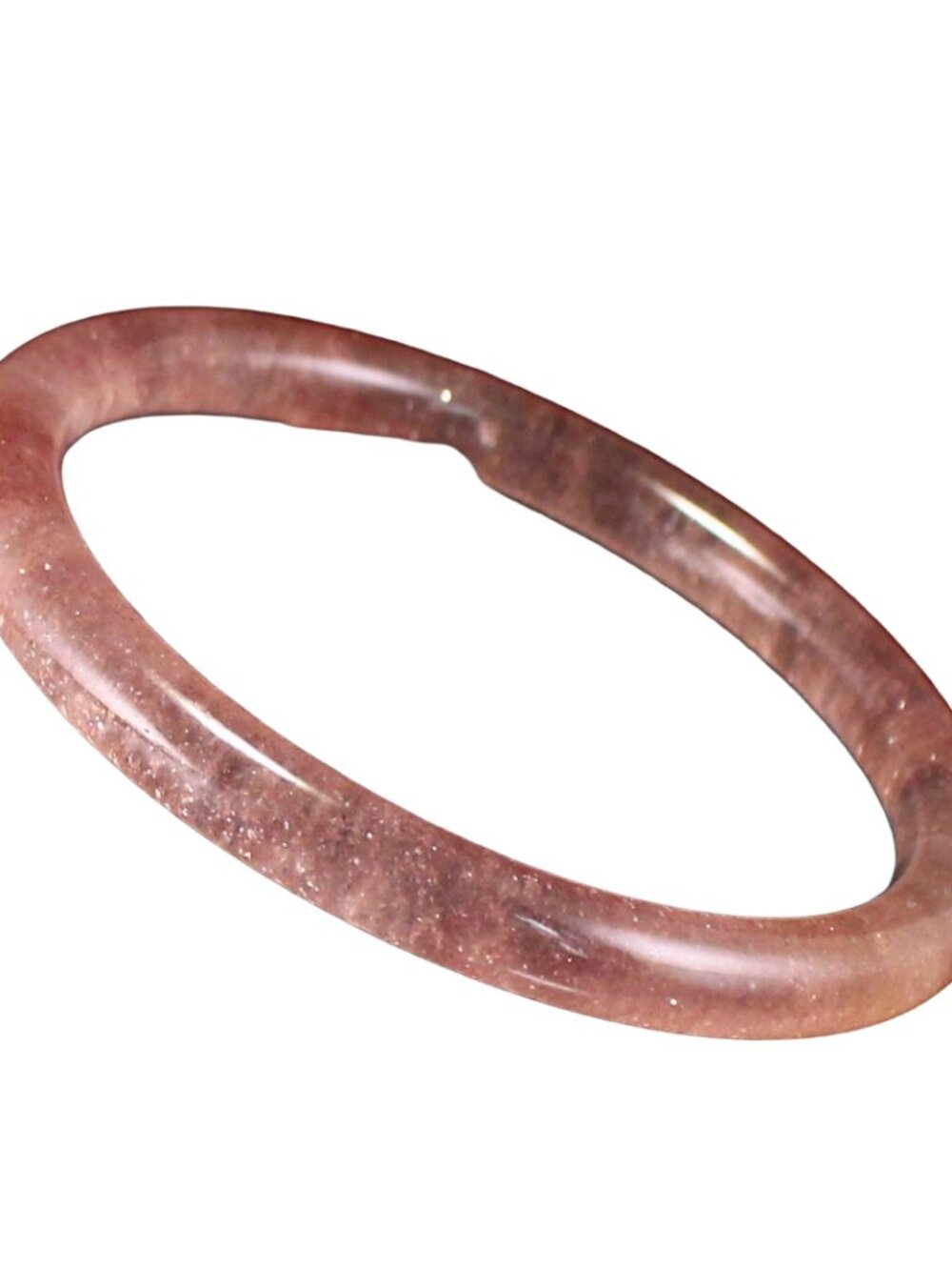 Natural Strawberry Quartz Bangle Bracelet 19.7g 58mm ID Red Quartzite Jade Certi